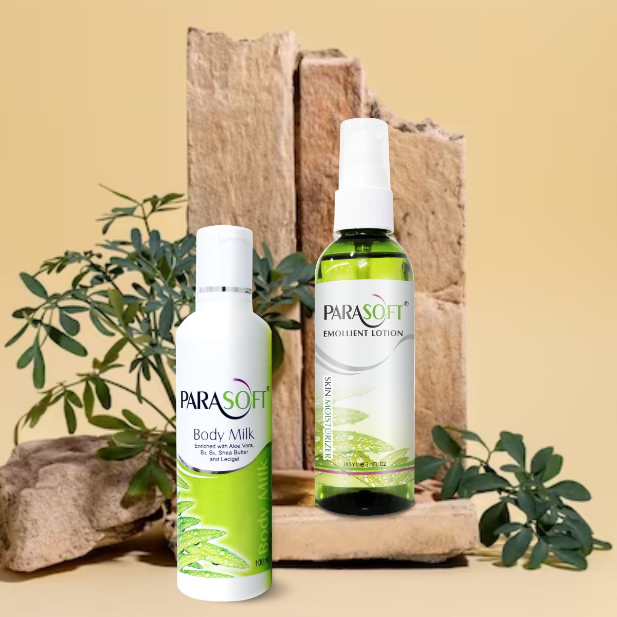 shoprythmindia Dry Skin Care Combo Parasoft Body Milk (with shea butter & aloe vera) + Parasoft Emollient Lotion (Repairs the skin) Combo shoprythmindia Dry Skin Care Combo Parasoft Body Milk (with shea butter & aloe vera) + Parasoft Emollient Lotion (Repairs the skin) Combo
